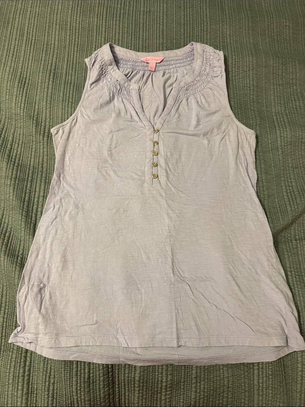 Lilly Pulitzer Lavender Sleeveless Henley Tank